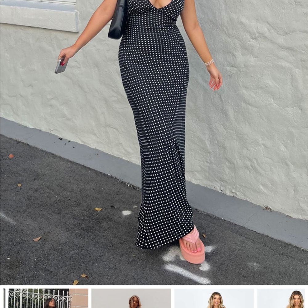 Princess Polly Black and White Bodycon Maxi Dress